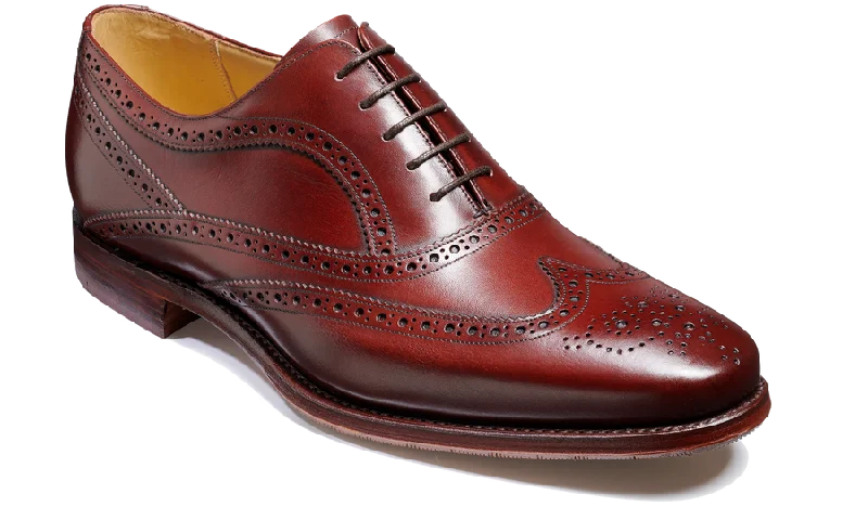 Barker Turing Brogue Shoe - Cherry Calf