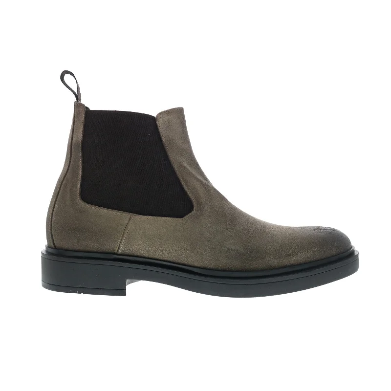 Bruno Magli Paris MB2PARO1 Mens Gray Suede Slip On Chelsea Boots