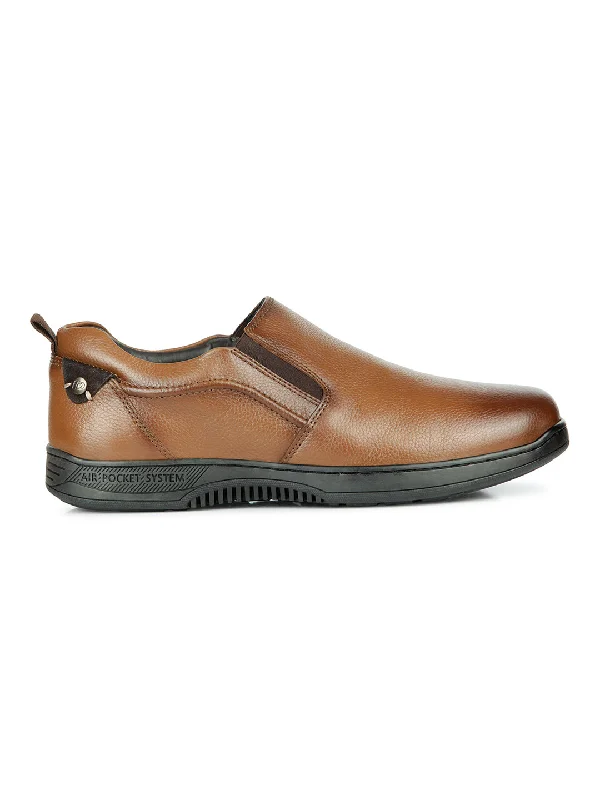 Men's Tan Round Toe Slip On Semi Formal (ID2166)