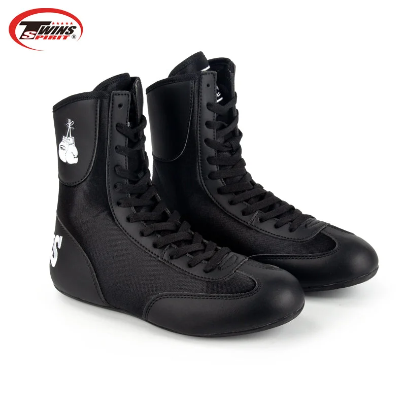 TWINS SPIRIT TBS2 KIDS BOXING SHOES BOXING BOOTS EUR 27-35 BLACK