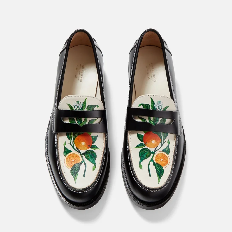 Wilde Hand-Painted Orange Penny Loafer - Men's