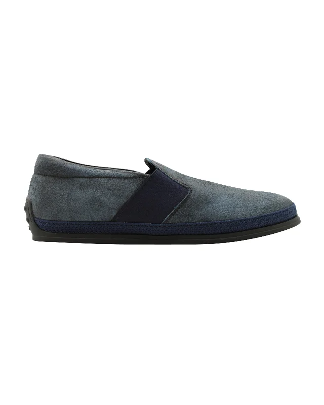 Tod's Slip-on Loafers in Navy Blue Suede