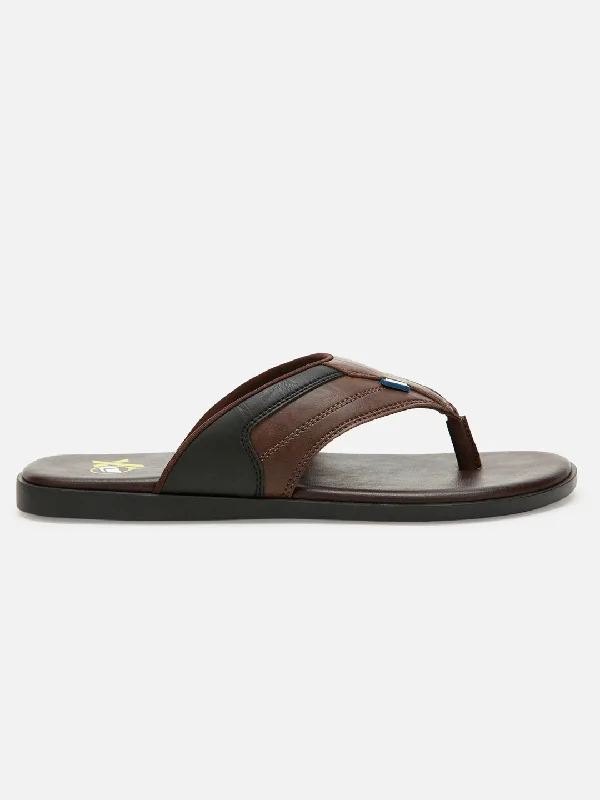 Men's Brown Navy Thong Style Sandal (IX5001)