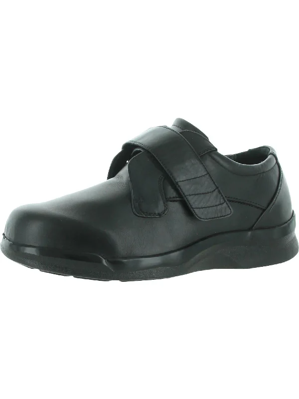 Ambulator Single Strap Mens Leather Adjustable Round-Toe Shoes