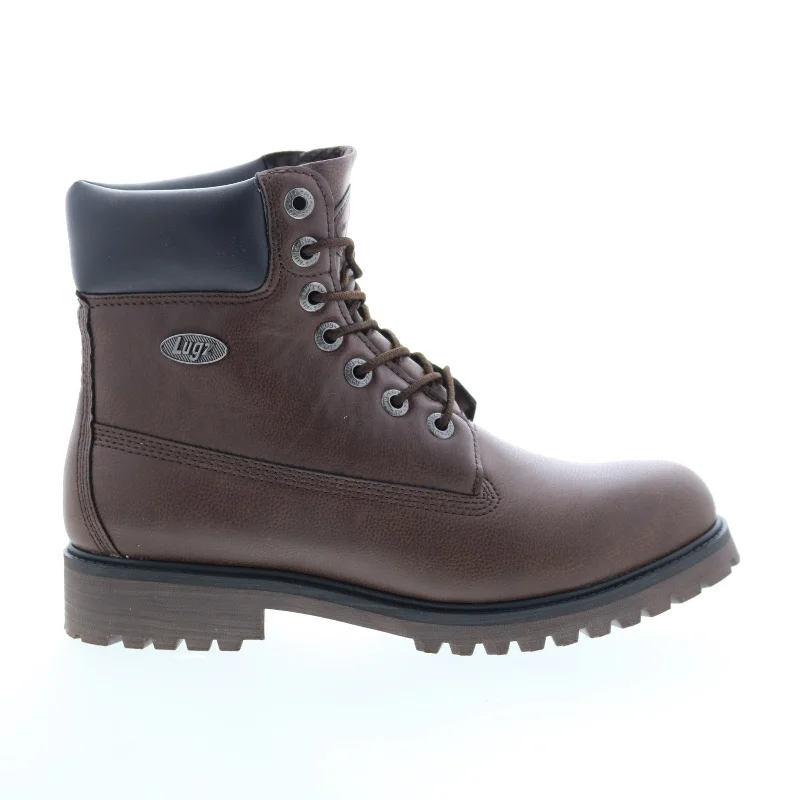 Lugz Convoy MCNVYV-2538 Mens Brown Leather Lace Up Casual Dress Boots