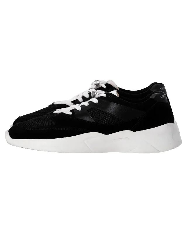 Refined Black Suede Distance Sneakers with Minimalist Design