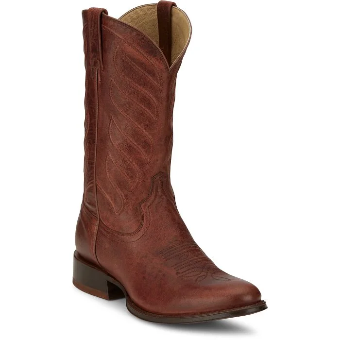 Cognac Round Toe Goat Cowboy Boot