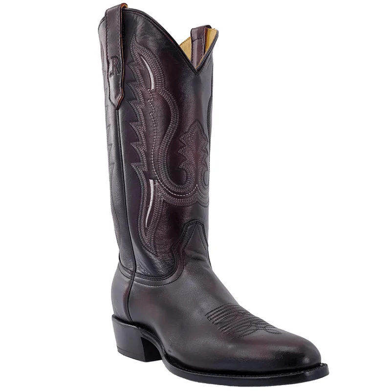 R. Watson Men's Black Cherry Brush Off Western Boots RW7008-3