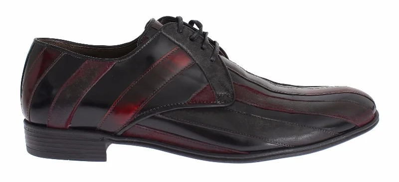 Dolce & Gabbana Elegant   Striped Leather Dress Men's Shoes