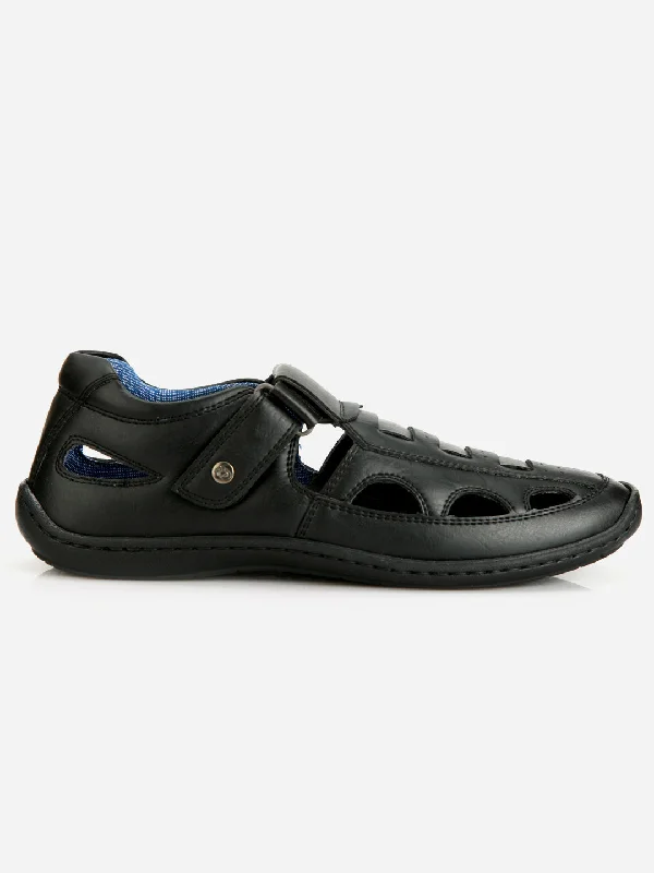 Men's Black Roman Style Close Sandal (IX5004)