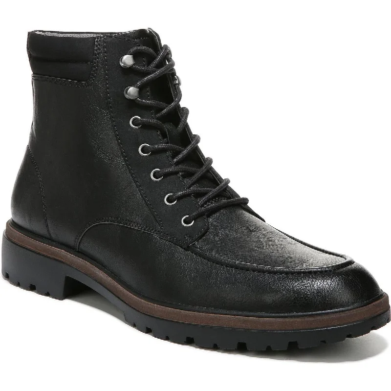 Dr. Scholl's Shoes Mens Grayton Faux Leather Ankle Combat & Lace-up Boots