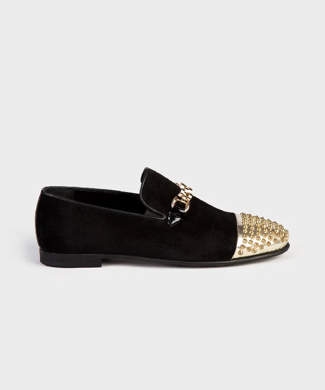 Studded and Embroidered Loafers