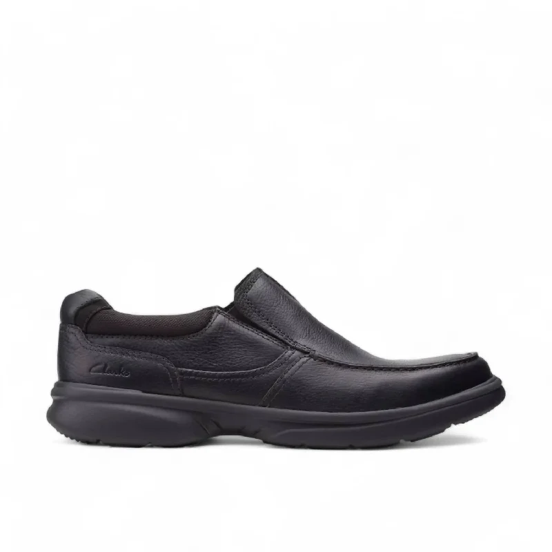 Men's Bradley Free Slip-On Shoes In Black Tumbled Leather