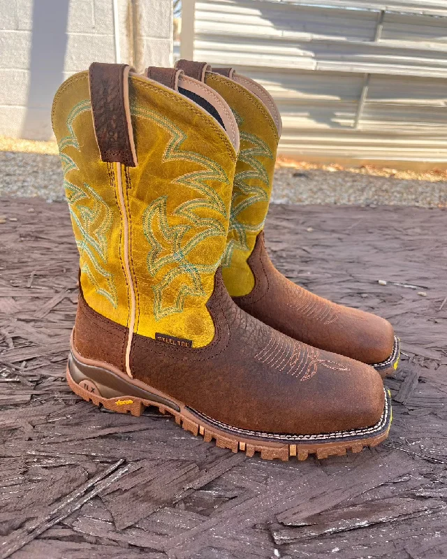 Tony Lama Men's Roustabout Walnut Brown Water Buffalo Western Work Boot TW5006