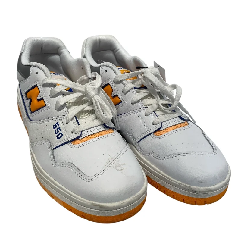 NEW BALANCE/Low-Sneakers/US 13/Leather/WHT/550 WHITE VIBRANT ORANGE