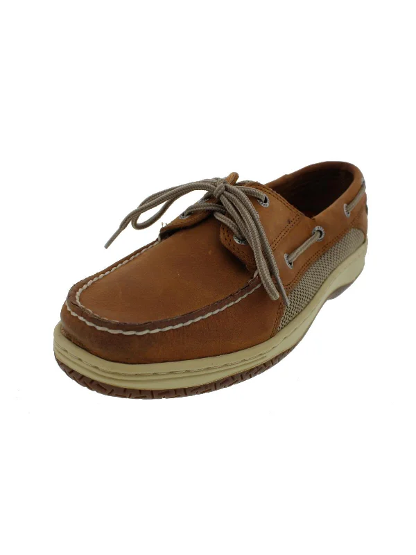 Billfish Mens Leather Contrast Trim Boat Shoes