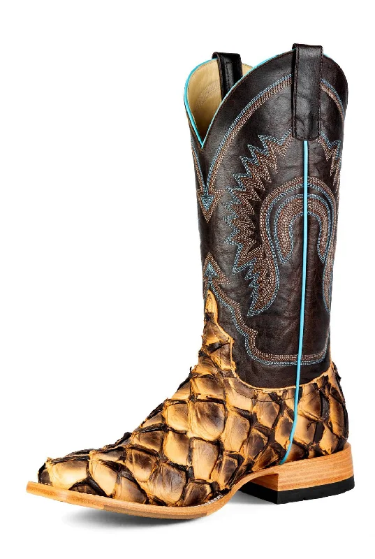 Horse Power Mens Top Hand Toast/Chocolate Pirarucu Cowboy Boots