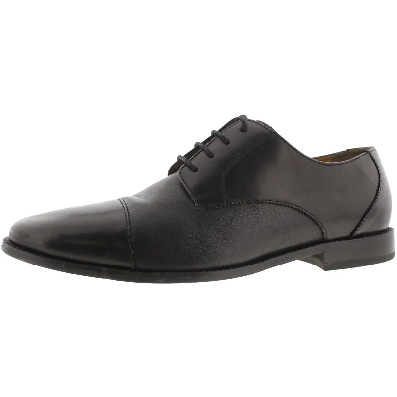 Montinaro Mens Leather Cap Toe Derby Shoes