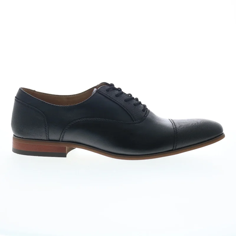 La Milano Liverpool A121005 Mens Black Oxfords Cap Toe Shoes