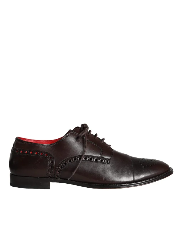 Dolce & Gabbana  Calfskin Leather Lace Up Oxford Men's Shoes (Pre-Owned)