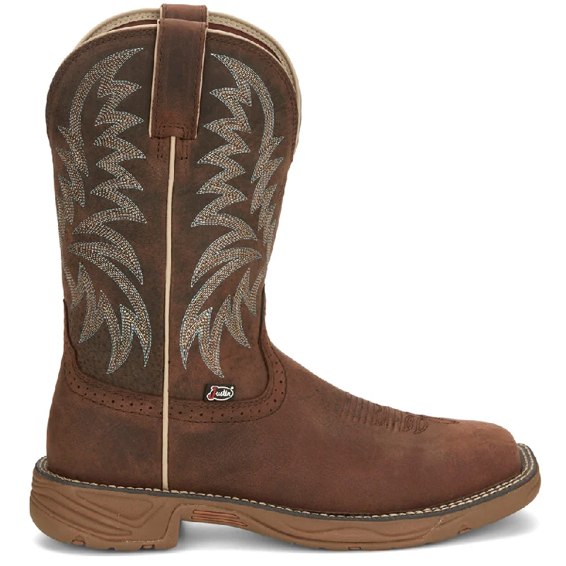 Buffalo Leather Square Toe Cowboy Boot