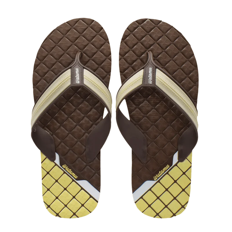 Watamu Checkers Slippers - Brown