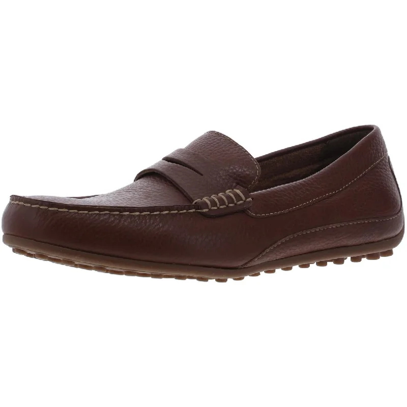 Throttle Mens Leather Slip On Loafers