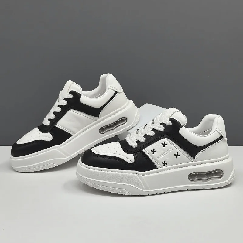 Quick-Dry Mesh Shoes Men Fashion Patchwork Leather Soft Sole Casual Sneakers