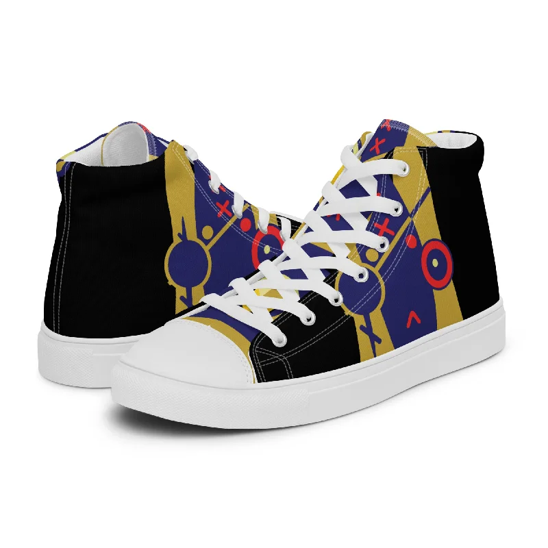 Ushkee King Black Men’s high top canvas shoes