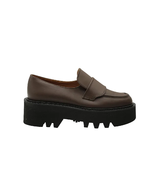 ATP Atelier Pescara Chunky Sole Loafers in Brown Leather