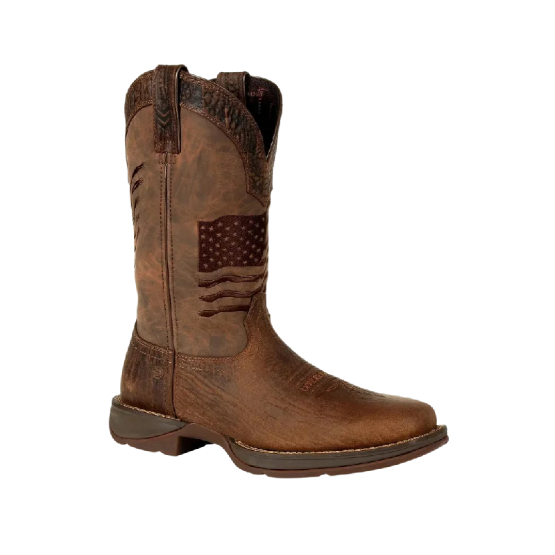 Rocky Boot Rebel Durango Men's Brown Distressed Flag Embroidery Boot