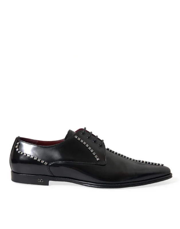 Dolce & Gabbana  Leather Crystal Dress Formal Men's Shoes