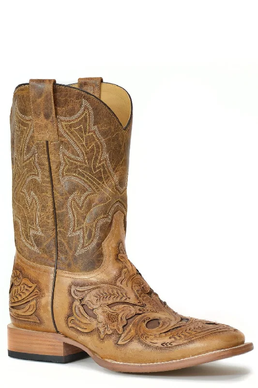 Stylish Everyday Street Shoes Stetson Mens Brown Leather Handtooled Wicks 11In Cowboy Boots Stylish Everyday Street Shoes Stetson Mens Brown Leather Handtooled Wicks 11In Cowboy Boots