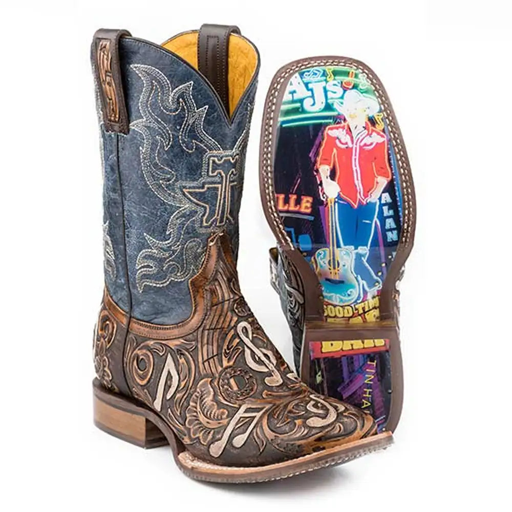 Modern Shockproof Sneakers Tin Haul Country Sound - Men's Leather Cowboy Boot