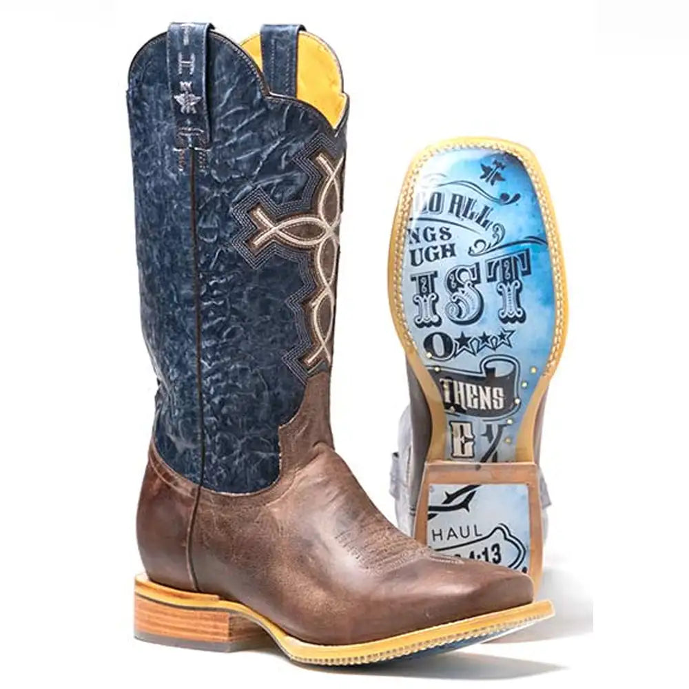 Soft Cushion Outdoor Sneakers Tin Haul Ichtusacross/Strength - Men's Leather Cowboy Boot